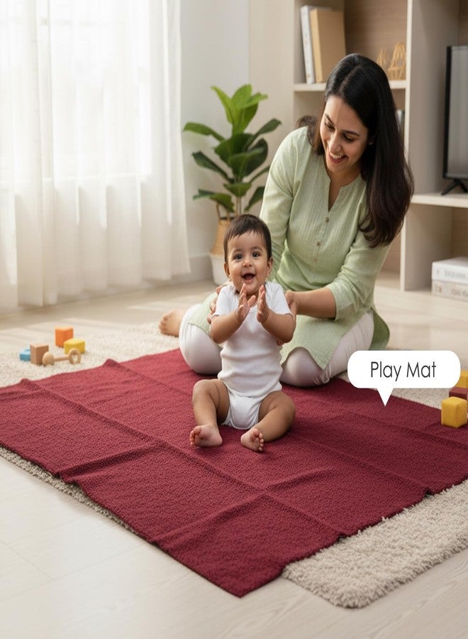 BabyMoo ملاءة سرير جافة قابلة للتغيير من بيبي مو | ملاءة واقية مقاومة للماء | ملاءة سرير جافة مقاومة للماء للأطفال (1، عنابي، متوسط) - Image 5