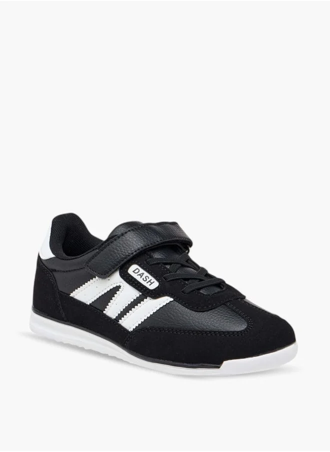 Dash Girls Panelled Sneakers with Hook and Loop Closure