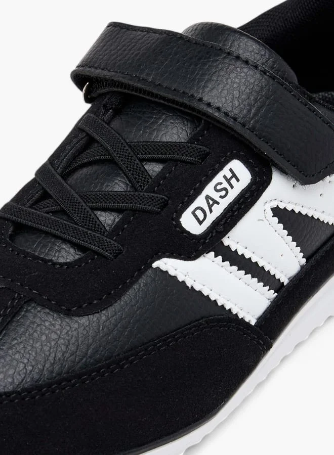 Dash Girls Panelled Sneakers with Hook and Loop Closure