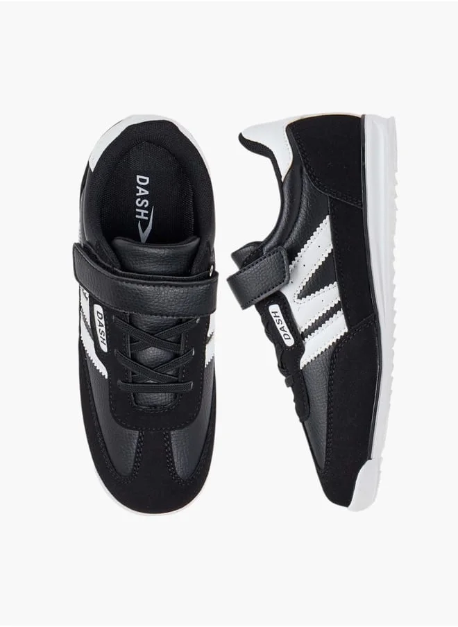 Dash Girls Panelled Sneakers with Hook and Loop Closure