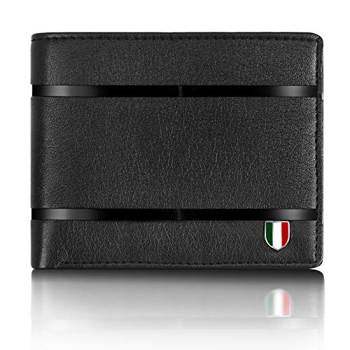 GIOVANNY GVN-2LINBLK01 Black Genuine Leather Wallet for Men - Image 1