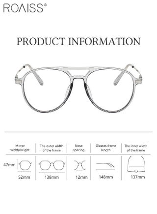 Blue Light Blocking Glasses Anti UV and Glare Blue Light Filter Computer Glasses Aviator Color Changing Eyewear for Men Women Transparent Gray 52mm - view 4