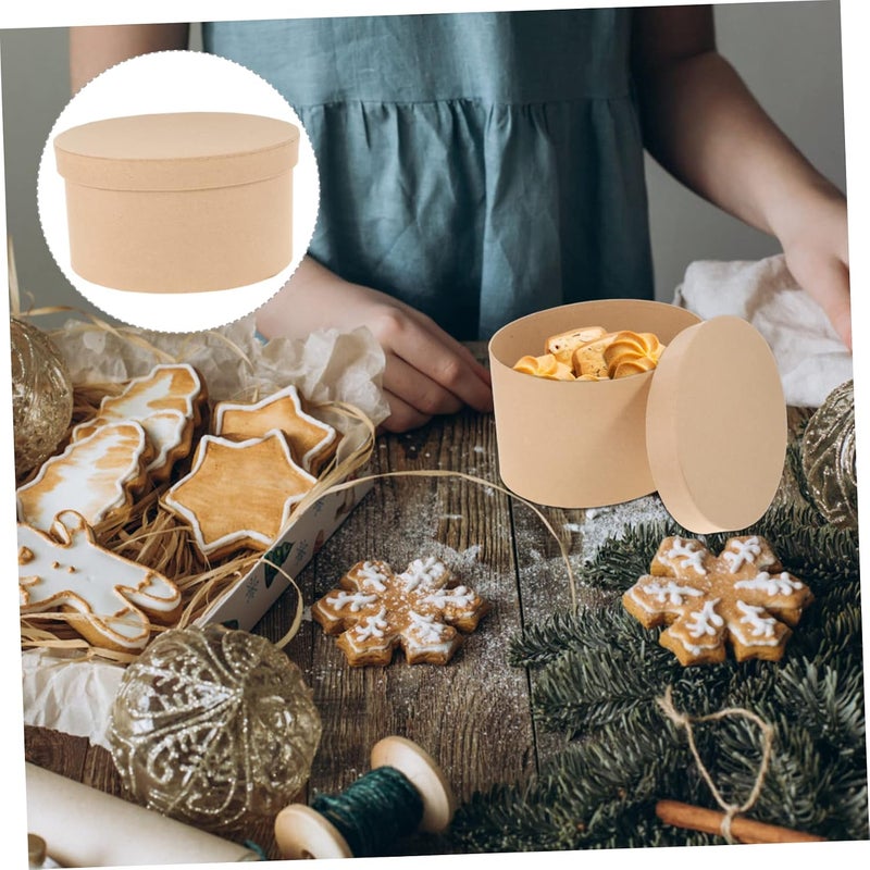 Garneck Oval Baking Box for Cookies and Desserts Kraft Paper DIY Cookie Container Handicraft Box with Stylish Design Bakery Supplies for Parties and Sharing - Image 5