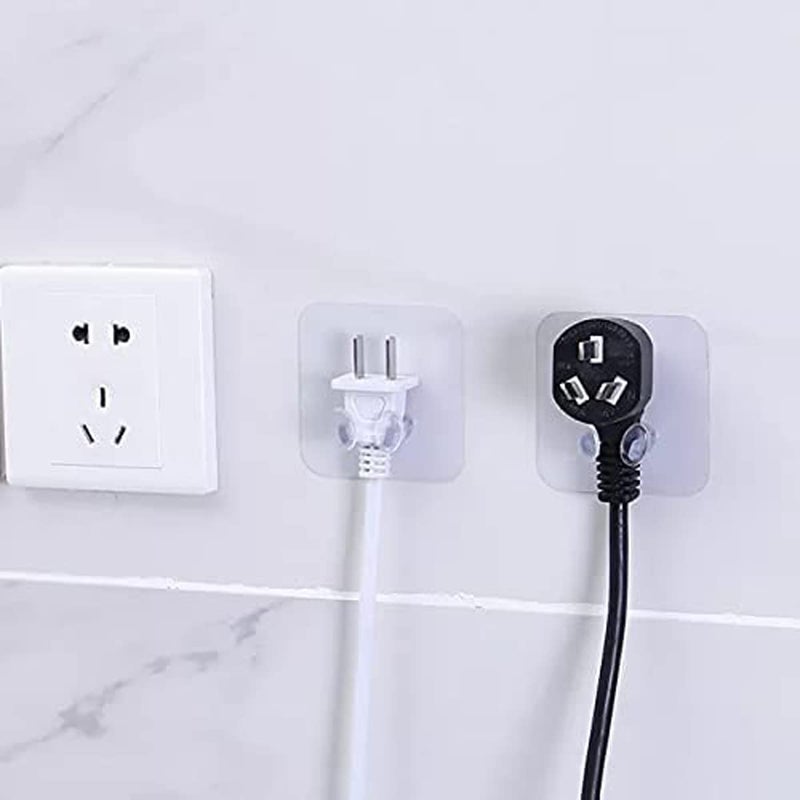 Avenn Avenn Adhesive Hook Multifunctional Power Plugs Socket Holder Free Punching Stickers Wall Mounted Transparent MultiFunction Wall Storage Hooks Razor Holder Home Door Wall Hanger for Keys 10  - Image 3