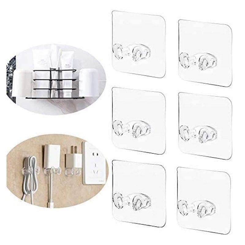 Avenn Avenn Adhesive Hook Multifunctional Power Plugs Socket Holder Free Punching Stickers Wall Mounted Transparent MultiFunction Wall Storage Hooks Razor Holder Home Door Wall Hanger for Keys 10  - Image 2