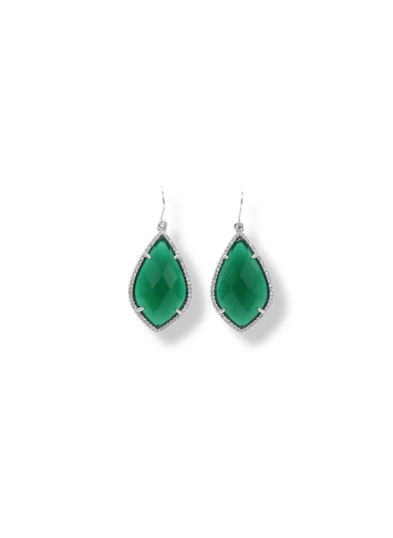 Earrings with green stones