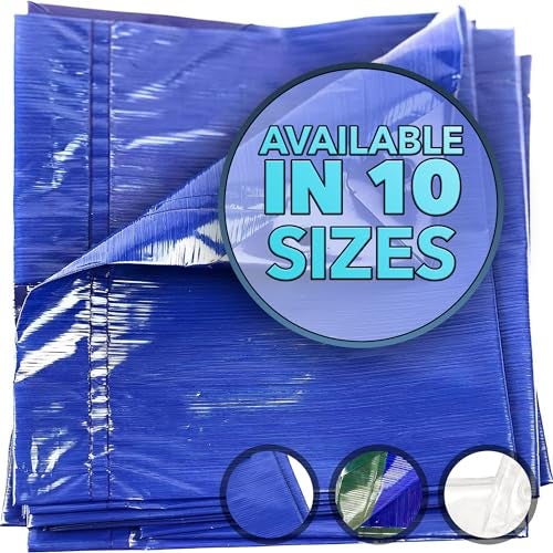 QUEEN OF TARPS | 6x8 Light Duty Tarp Waterproof, 70 GSM is 7 MIL, UV/Tear Resistant Tarp, Camping, Outdoor Furniture, Car, Tents, Painting, Firewood Protection | 6x8, Light Duty - Image 1