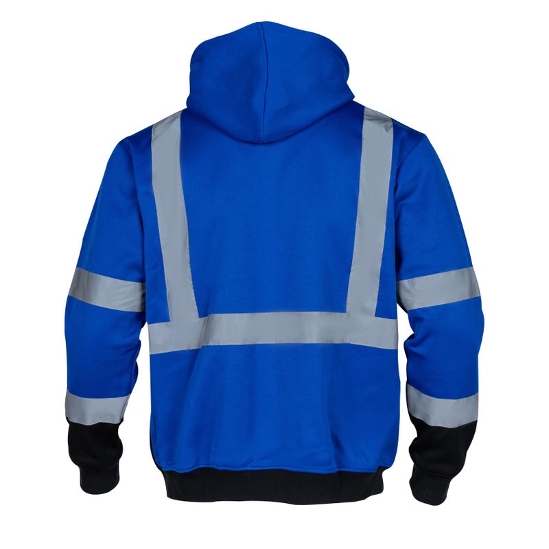 VENDACE High Visibility ANSI Class 1 Reflective Safety Fleece Sweatshirt Hoodie for Men with Detachable Hood(Royal blue,XL) - Image 3