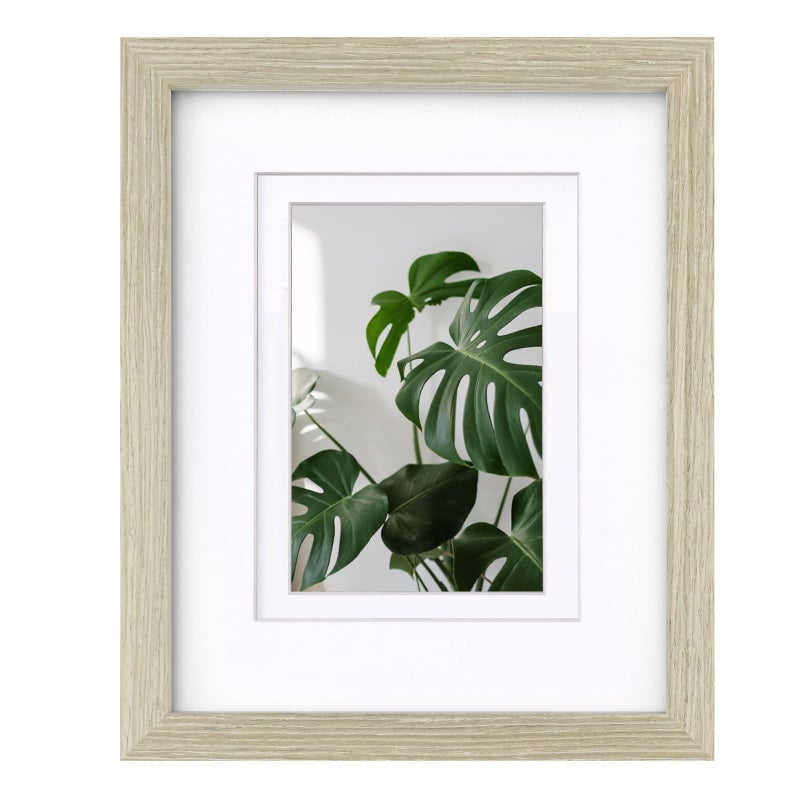 egofine 8x10 إطار صورة مصنوع من الخشب الصلب مغطاة بملفات شبكي الصور 4x6/5x7 مع حصيرة أو 8x10 بدون حصيرة للعرض العلوي وتصاعد الجدار إطار الخشب المصحوب - Image 1