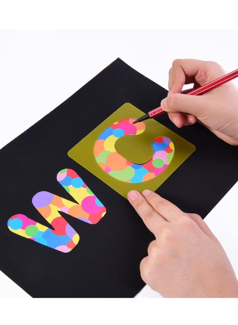 KASTWAVE 26 Pieces Alphabet Stencils Set Plastic Letter Stencils for Painting Learning, DIY Craft Decoration,for Toddlers Preschooler Learning Tool  (3 x 3 Inches)  - Image 4