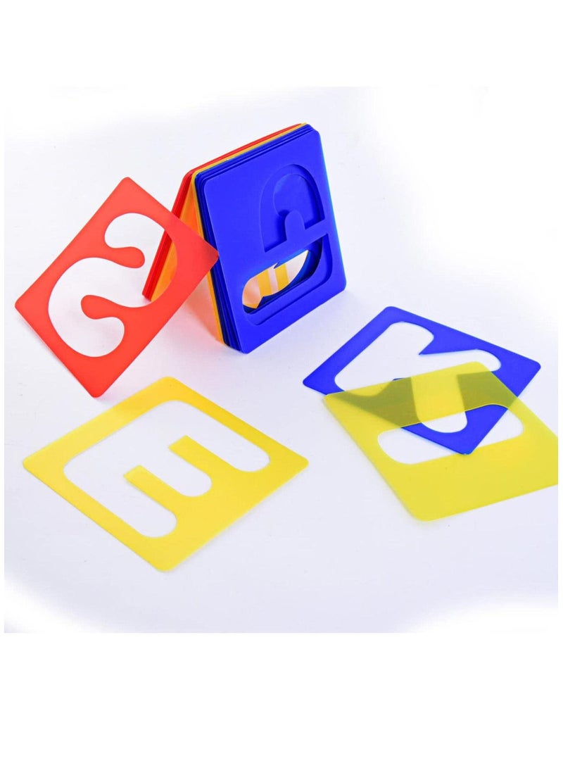 KASTWAVE 26 Pieces Alphabet Stencils Set Plastic Letter Stencils for Painting Learning, DIY Craft Decoration,for Toddlers Preschooler Learning Tool  (3 x 3 Inches)  - Image 3
