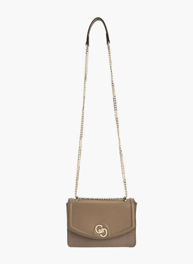 Celeste Solid Crossbody Bag with Chain Strap and Twist Lock Closure