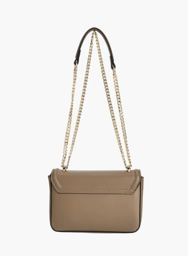 Celeste Solid Crossbody Bag with Chain Strap and Twist Lock Closure