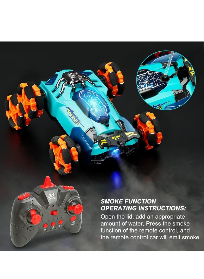 lakia Remote Control Car, Six-Wheel RC Car 6WD Drift Stunt Off Road Truck Race Toy with Smoke Fuction Light Rotating Vehicle Gift Present for Boys Kids Children Age 6 7 8 9 10 - Image 3