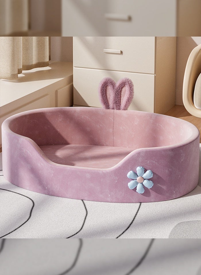 هايدو سرير الحيوانات الأليفة الناعم والقابل للفصل طوال الموسم وسائد سرير الكلاب والقطط الصغيرة والمتوسطة الحجم (الوردي) - Image 4