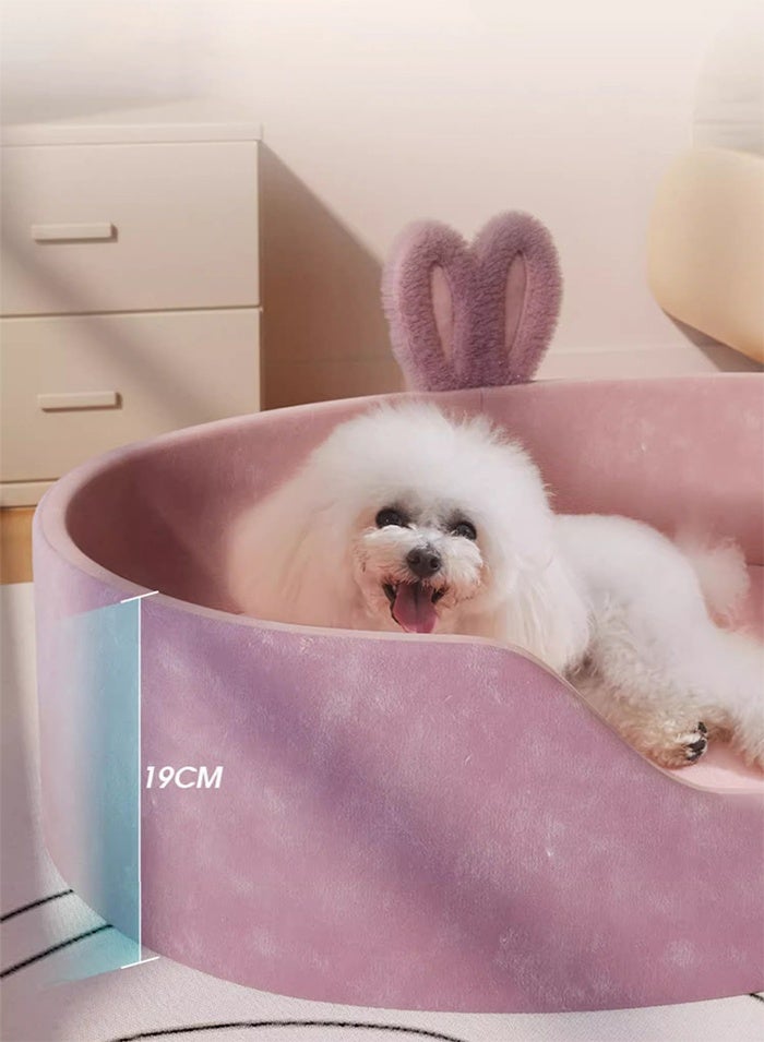 هايدو سرير الحيوانات الأليفة الناعم والقابل للفصل طوال الموسم وسائد سرير الكلاب والقطط الصغيرة والمتوسطة الحجم (الوردي) - Image 5