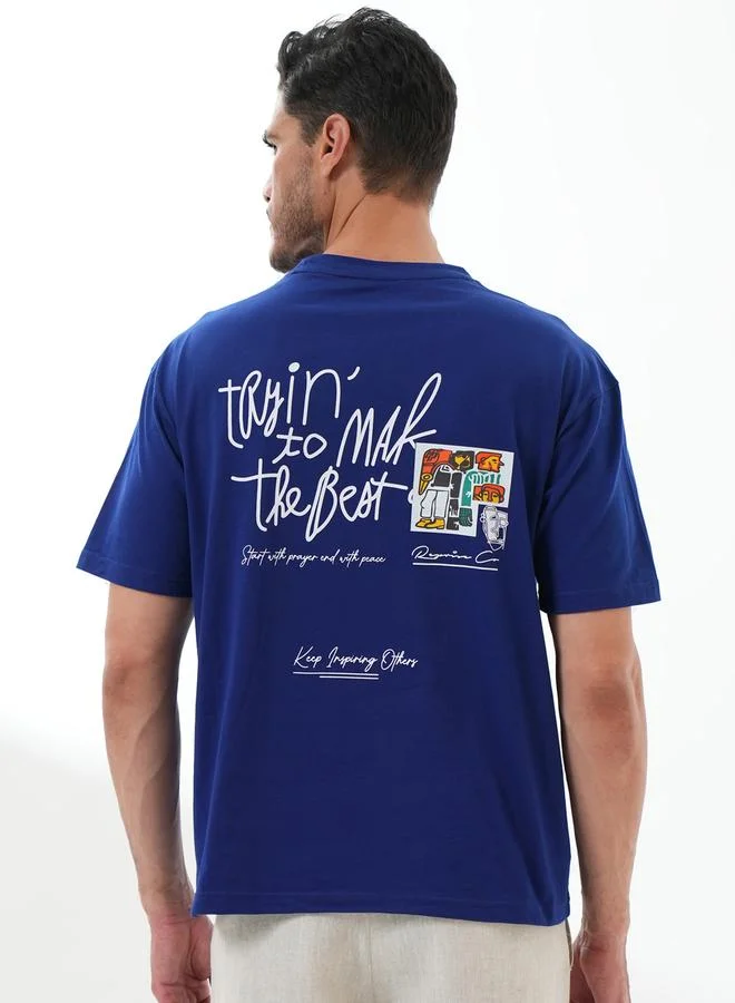 تايك تو Blue Graphic Print Short Sleeves Round Neck T-Shirt By Reprise