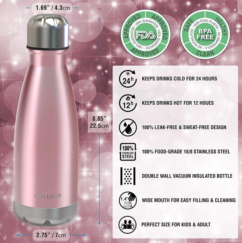 CHILLOUT LIFE Stainless Steel Water Bottle for Kids School: 12 oz Double Wall Insulated Cola Bottle Shape for Cold and Warm Drinks, BPA Free Metal Sports Bottle for Boys, Girls & Women - Image 3