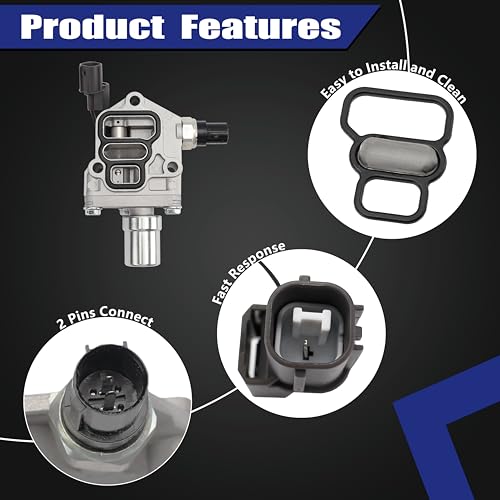 EKLN VTEC Solenoid Spool Valve Assembly Compatible with 20012005 Honda Civic DX EX GX HX LX 17L 20012005 ELCan Replaces for 916707 15810PLRA01 TS1151 - Image 3