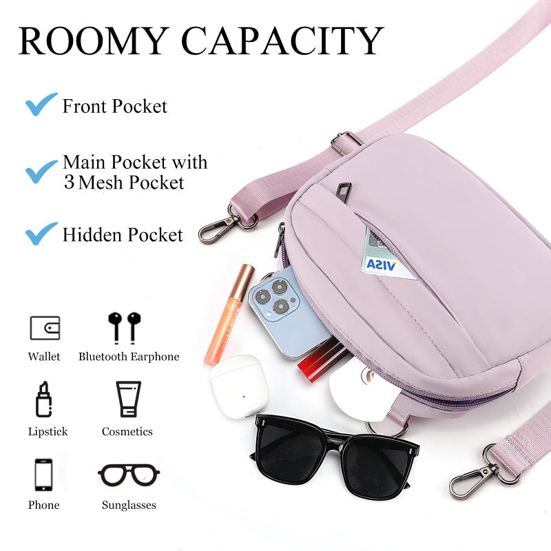 MAXTOP Small Crossbody Bags for Women with Detachable Strap Fanny Packs for Women Sling CellPhone Purse for Travel Casual Walking(Lavender Purple) - Image 3