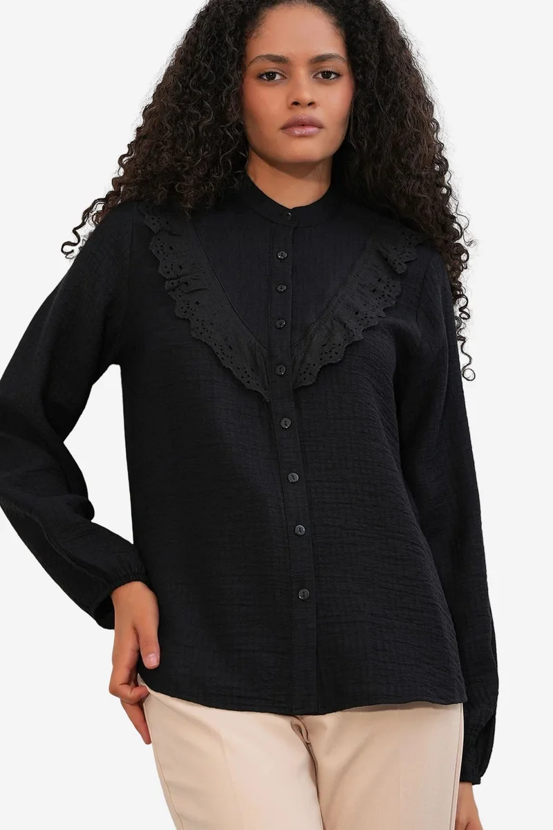 Big Dart BDART Long Woven Shirt With Mandarin Collar