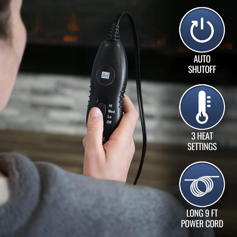 DMI XL Plush MicroFleece Neck and Shoulder Heating Pad Contoured Heat Therapy Sooths Stiff and Tired Muscles 2Hour Auto ShutOff 3 Heat Settings FSA and HSA Eligible - Image 3