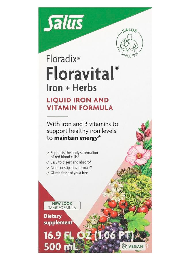 فلورافيتال® حديد + أعشاب 16.9 أونصة سائلة (500 مل)