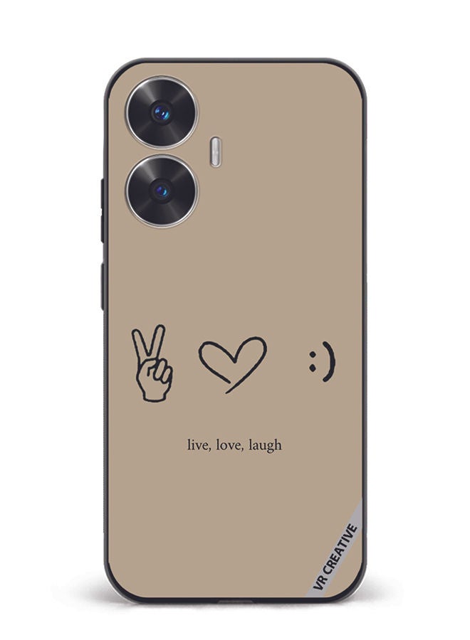 VR CREATIVE Protective Case Cover For Realme C55 Live Love Laugh Design Multicolour - Image 1