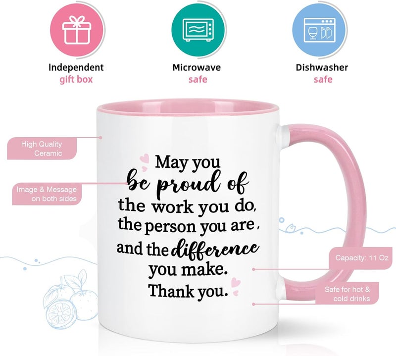 Maustic Thank You Gifts for Women, Employee Appreciation Gifts, Gift Idea for Teacher Nurses Friends Coworker Bosses, May You Be Proud Coffee Mug, 11 Oz - Image 5