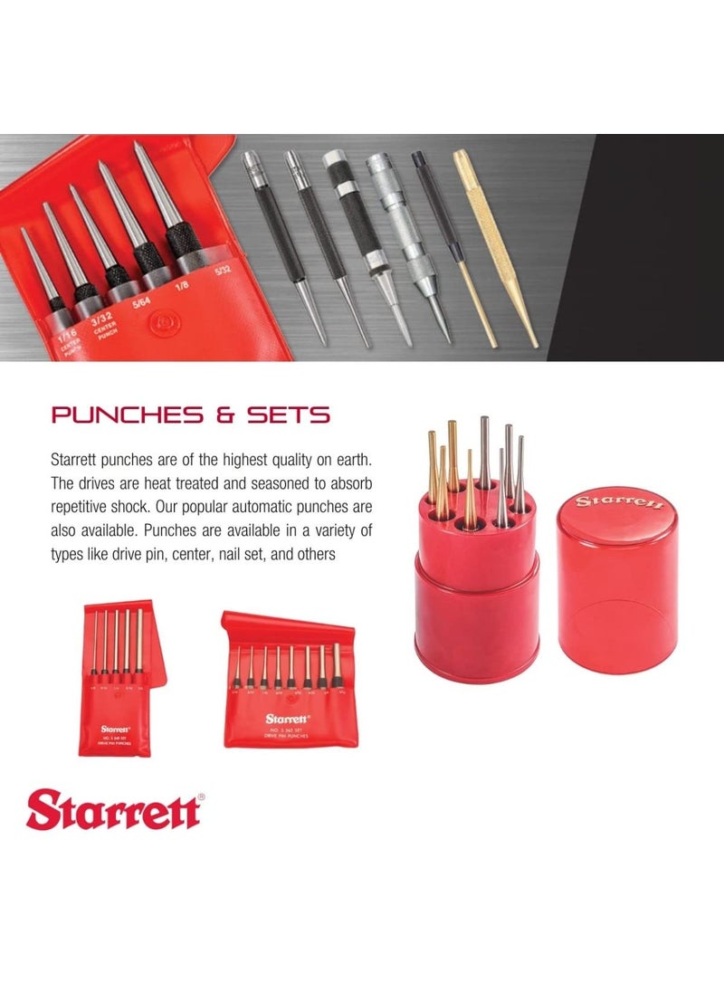 Starrett Starrett Hinge Locating Automatic Center Punch with Adjustable Stroke  125mm Length 16mm Diameter Tapered Point  819  - Image 3