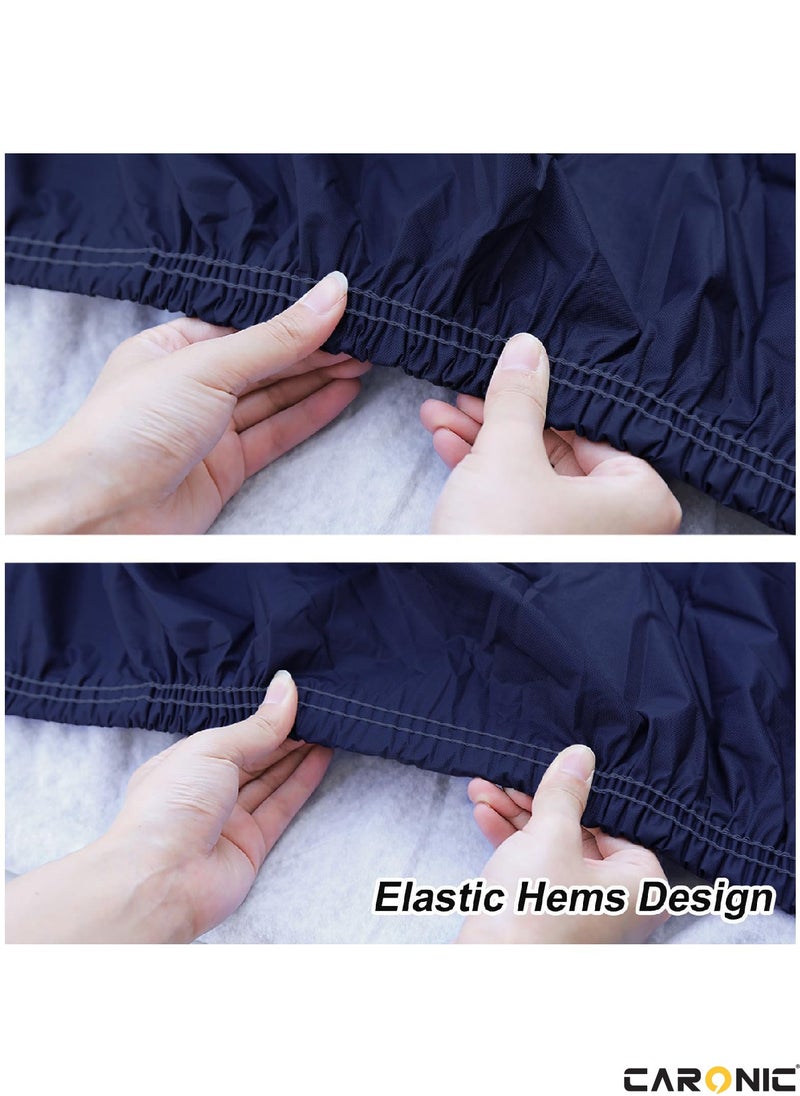 CARONIC Car Cover for All Weather Waterproof Windproof Dustproof Full Covers PVC & Cotton Fabric Tight Taffeta smooth Non-Abrasive (4X4, GMC, 231''X 69.3''X 66'')  - Image 4