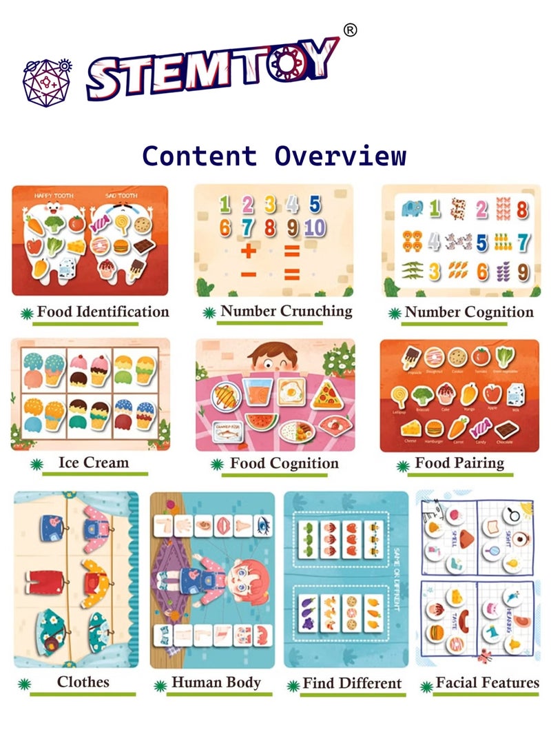 STEMTOY Quiet Book Busy Book for Toddlers, Montessori Homeschool Preschool STEM/ STEAM Educational Toy, Interactive Early Learning Activity, Sensory Cognitive Development Fine Motor Skills, Portable Washable Travel Gift for Babies Kids Boys Girls Ages 3-6, (Basic Life Skills Theme) - Image 2