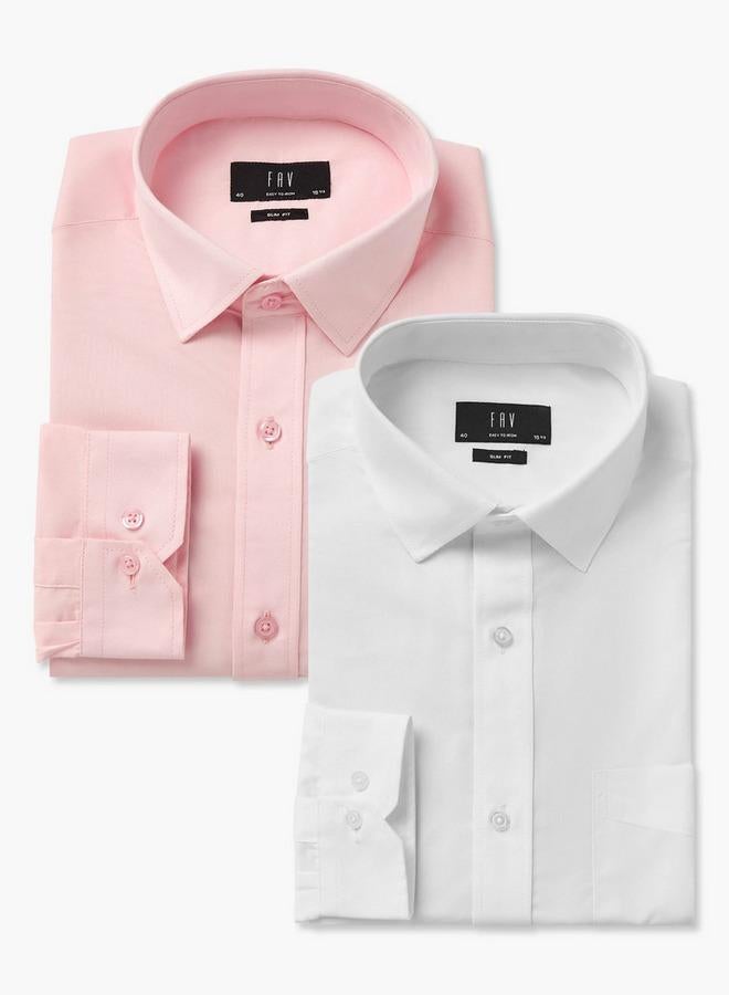 Splash FAV Set of 2 - Men Slim Fit Collared Long Sleeves Shirt - Image 1