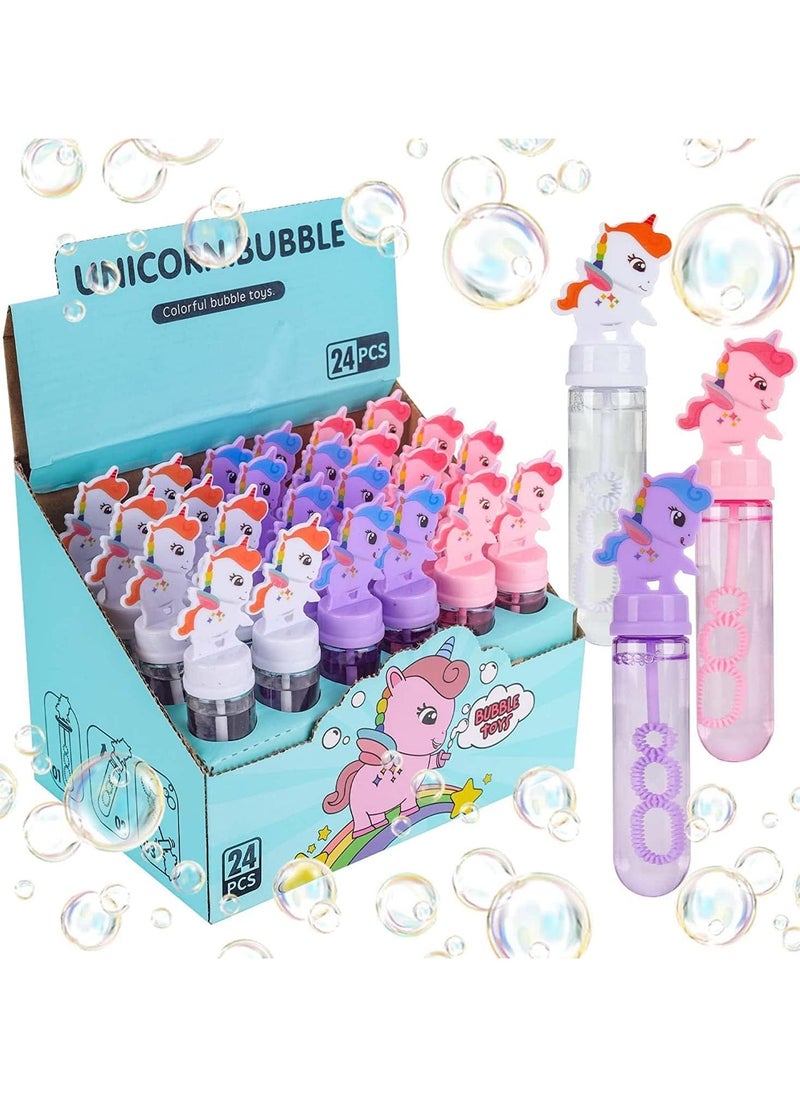 TOY GARDEN Unicorn Bubbles Party Favors For Kids -24Pcs Return Gifts for Birthday Party Kids/Unicorn Birthday Giveaways For Kids Bulk Birthday Party, Mini Toys Bubble Wand For Kids  - Image 1