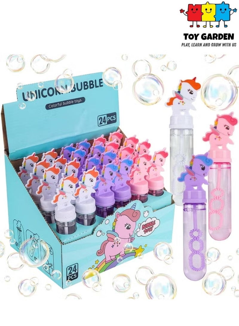TOY GARDEN 24Pcs Unicorn Bubble Wand Party Favors for Kids – Magical Return Gifts for Birthday Party, Mini Bubble Blower Toys for Girls & Boys – Unicorn Themed Goody Bag Fillers, Outdoor Summer Fun Toys, Party Giveaways, Wedding & Classroom Rewards for Kids - Image 3