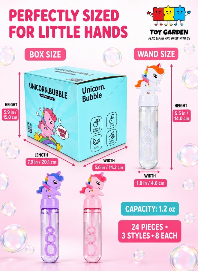 TOY GARDEN 24Pcs Unicorn Bubble Wand Party Favors for Kids – Magical Return Gifts for Birthday Party, Mini Bubble Blower Toys for Girls & Boys – Unicorn Themed Goody Bag Fillers, Outdoor Summer Fun Toys, Party Giveaways, Wedding & Classroom Rewards for Kids - Image 4