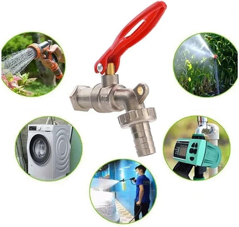 1PCS Zinc Alloy Lockable Garden Bibcock Outdoor Water Tank Connector Irrigation Tool - Image 5