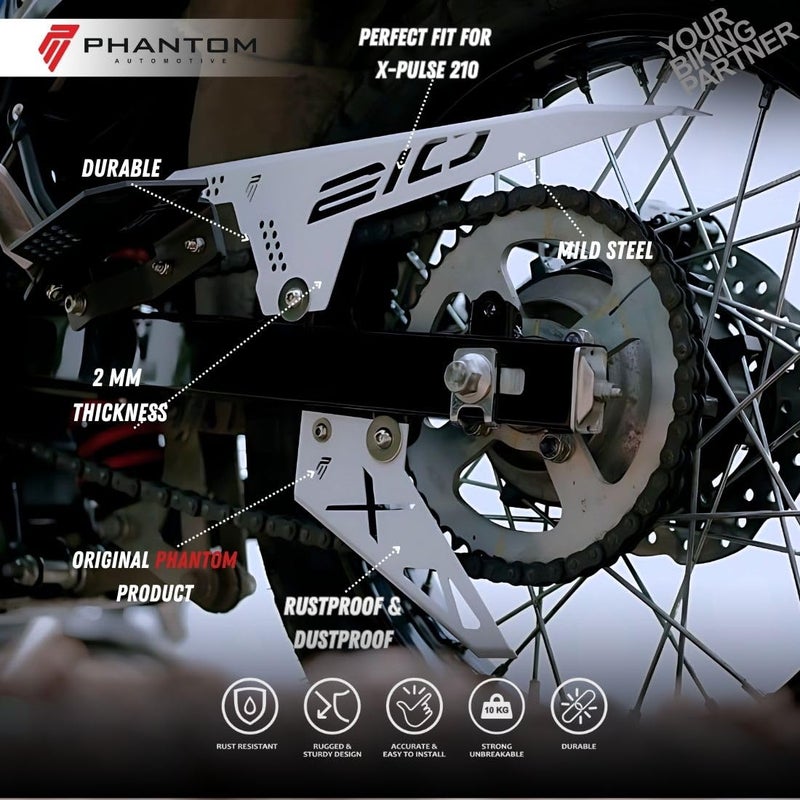 Phantom Herro X-Pullsse 210 Chain Cover – Heavy-Duty Chain Guard | Rust-Resistant, Durable Premium Bike Protection Accessory (White) - Image 4