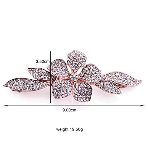 IPINK Girls Shiny Crystal Hairpins Rhinestone Elegant Flower Hair Barrette Clip - Image 4