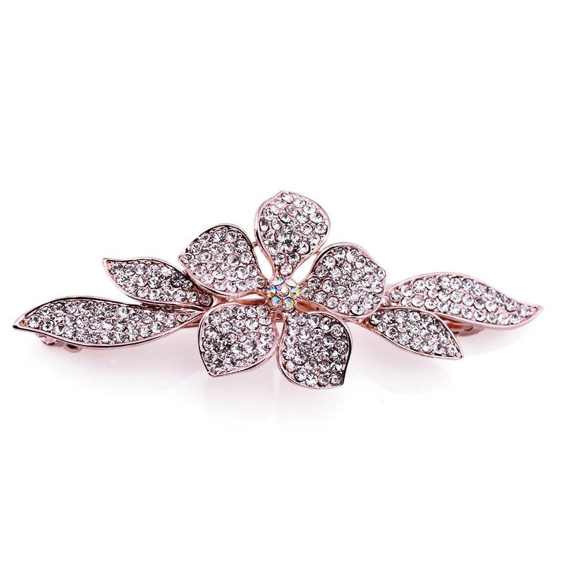 IPINK Girls Shiny Crystal Hairpins Rhinestone Elegant Flower Hair Barrette Clip - Image 5