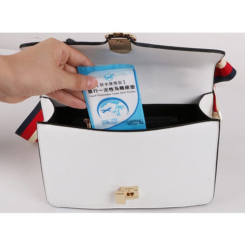 SNNP Disposable Waterproof Toilet Seat Covers - 50 Pack With Unique Fold To Hold Design for No Contact With Unhygienic Seats - Recyclable Hygiene Anytime Anywhere - Image 2