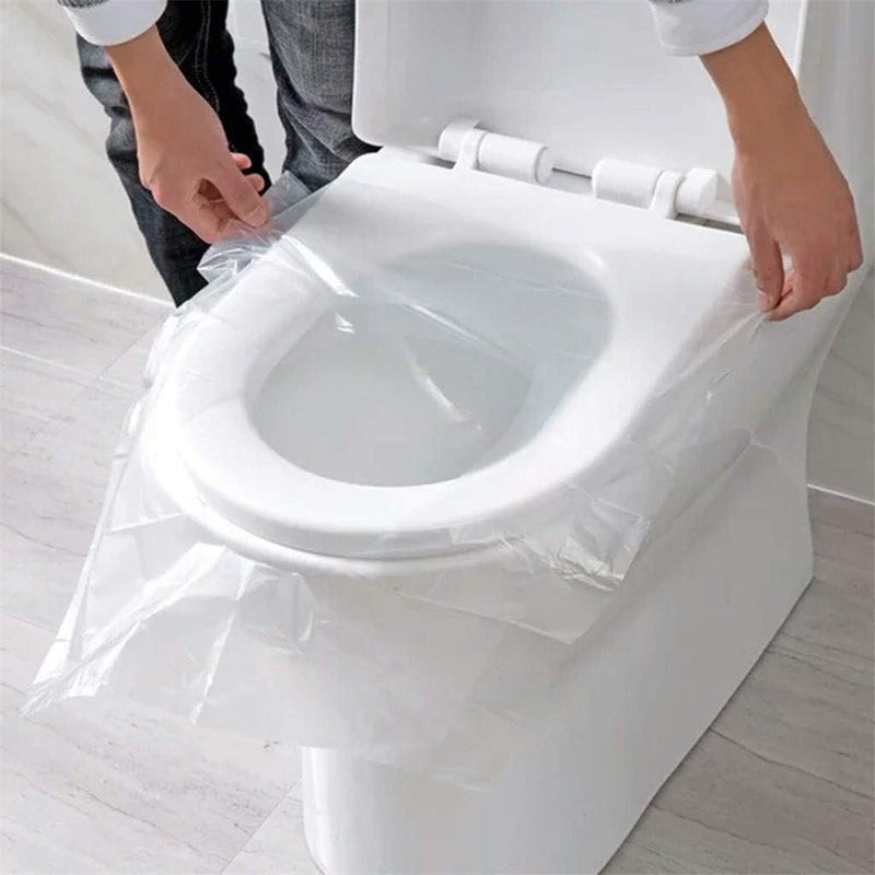 SNNP Disposable Waterproof Toilet Seat Covers - 50 Pack With Unique Fold To Hold Design for No Contact With Unhygienic Seats - Recyclable Hygiene Anytime Anywhere - Image 1