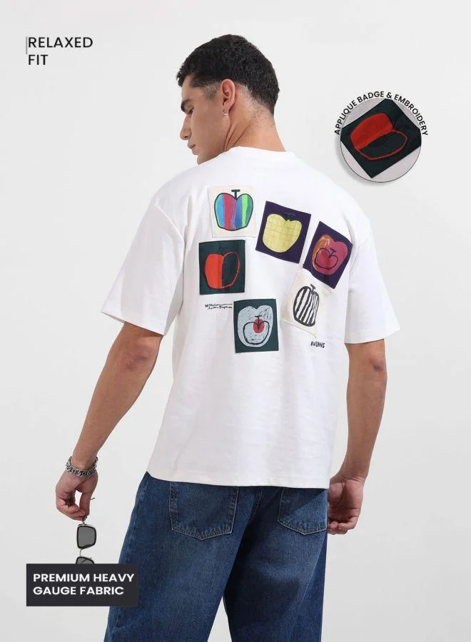 The Indian Garage Co Men Relaxed Fit Graphic Printed Crew Neck Half Sleeves T-Shirt