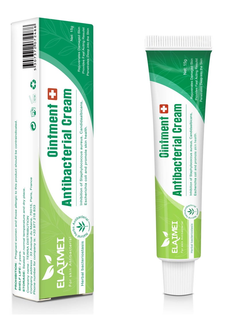 Elaimei Herbal antibacterial cream for Candida albicans, Escherichia coli, skin itching, mosquito bites (15g)  - Image 1