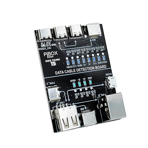 PiBOX India T5 PRO Advanced Digital Cable Tester - Professional 8-Point LED Diagnostic Tool for USB-C/Lightning/Micro-USB - Universal Lab-Grade Testing Board - Image 1