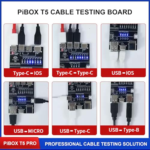 PiBOX India T5 PRO Advanced Digital Cable Tester - Professional 8-Point LED Diagnostic Tool for USB-C/Lightning/Micro-USB - Universal Lab-Grade Testing Board - Image 5