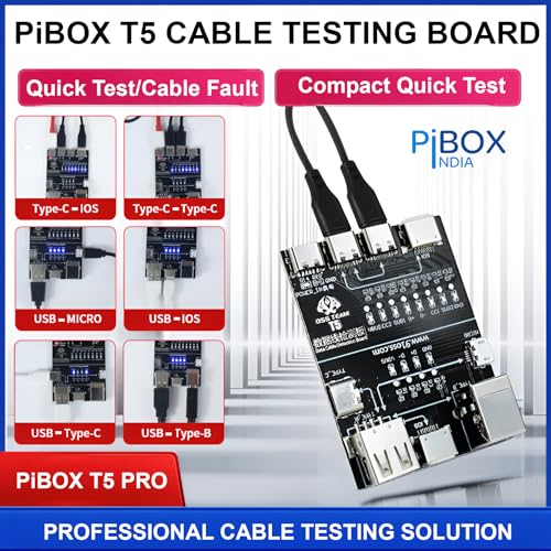 PiBOX India T5 PRO Advanced Digital Cable Tester - Professional 8-Point LED Diagnostic Tool for USB-C/Lightning/Micro-USB - Universal Lab-Grade Testing Board - Image 3