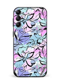 Protective Case Cover For Samsung Galaxy M14 Abstract Flowers Print Design Multicolour