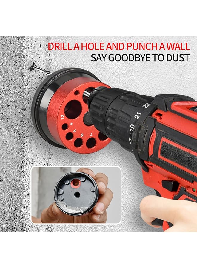 erorex Drill Dust Collector Cap Aluminum Alloy+ Abs Dust Cover Collector With 9 Apertures Dust Quick Remove Woodworking Reduce Noise Easily Use For Power Drill Dust Catcher Drill Hole Cove  - Image 3
