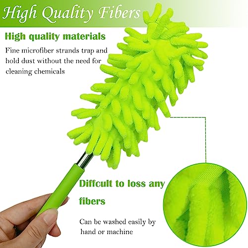 M-Jump 3 Pack Retractable Long-Reach Washable Duster for Cleaning, Microfiber Hand Duster Brush with Telescoping Pole for Cleaning Car, Window, Furniture, Office - Image 3